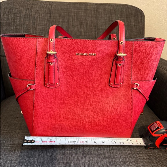 Michael Kors Large Cherry Red Zip-top Tote - Picture 6 of 9
